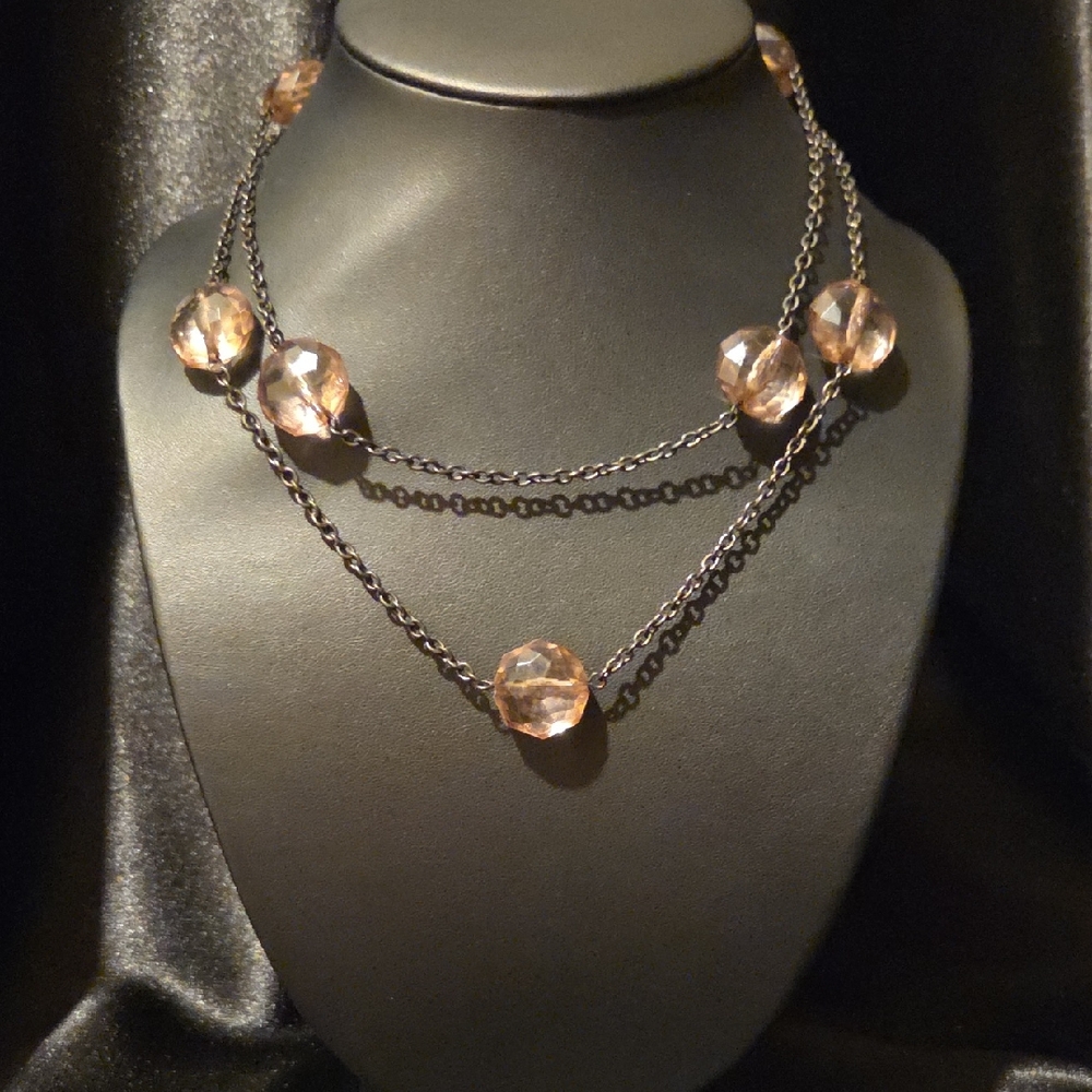 Estate Faceted Lucite Beaded Necklace